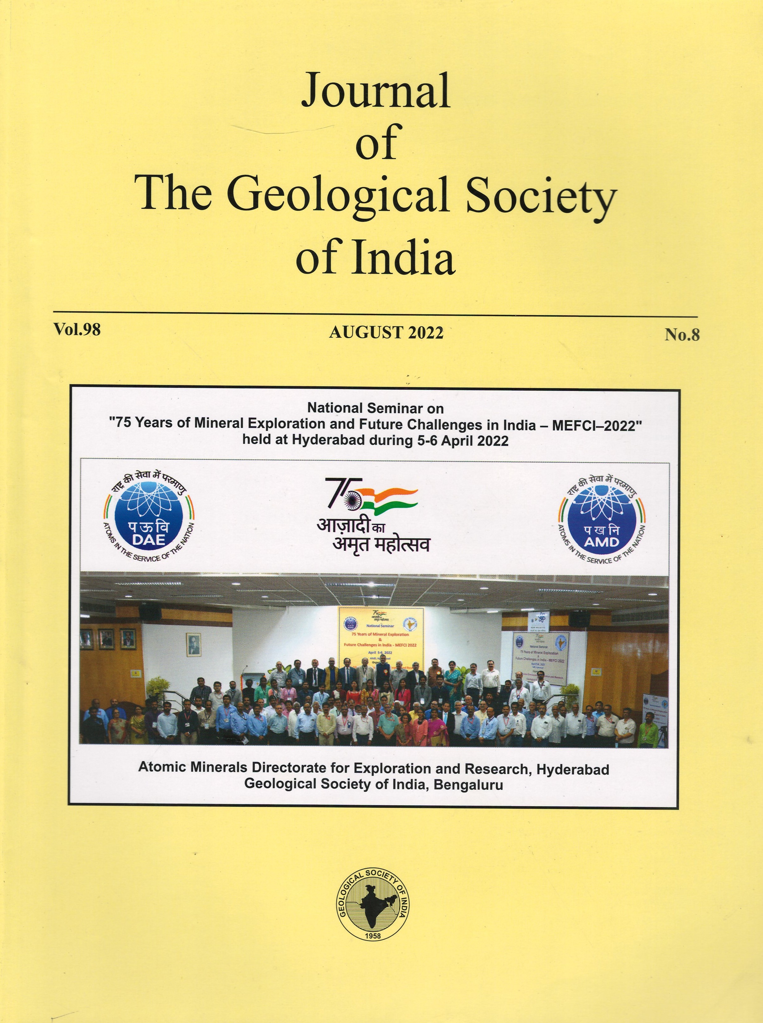 					View Volume 98, Issue 8, August 2022 Pages (1025-1181)Special issue: 75 Years of Mineral Exploration and Future Challenges in India - MEFCI - 2022
				